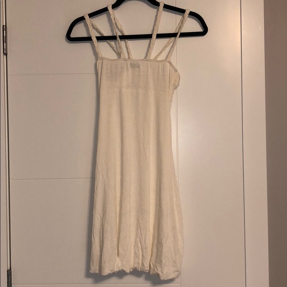 White mini dress with braided shoulder straps - Picture 3 of 3